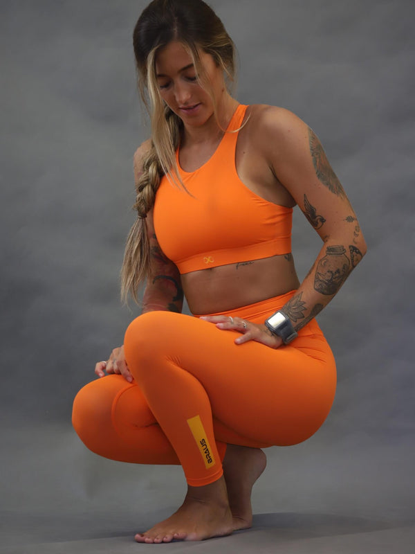 Warrior High Rise Full Length Compression Pants Orange