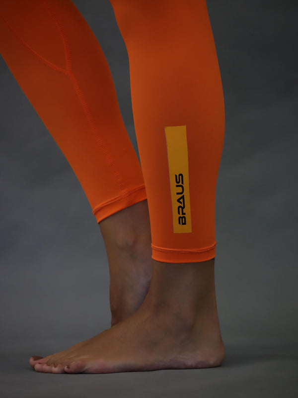 Warrior High Rise Full Length Compression Pants Orange