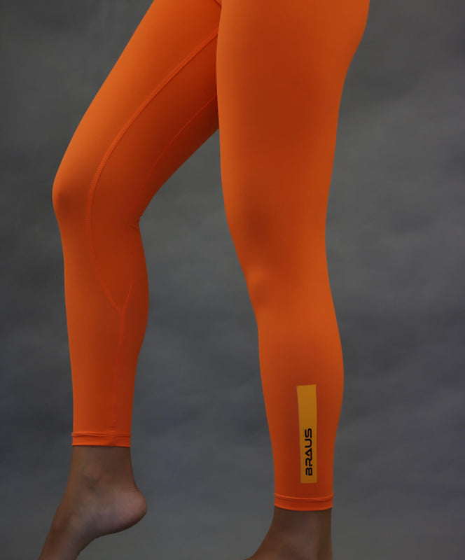 Warrior High Rise Full Length Compression Pants Orange – Braus Fight  Australia