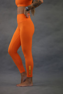 Warrior High Rise Full Length Compression Pants Orange