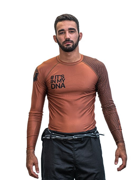 DNA No Gi Rash Guard Long Sleeve Brown