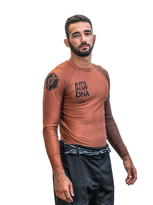 DNA No Gi Rash Guard Long Sleeve Brown