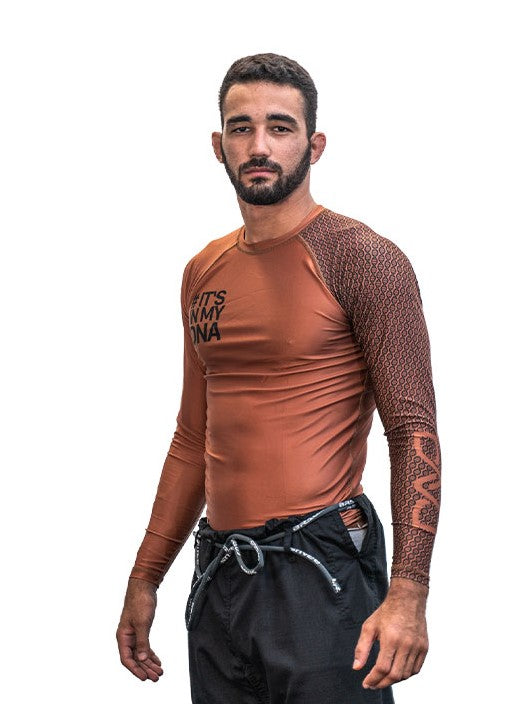 DNA No Gi Rash Guard Long Sleeve Brown