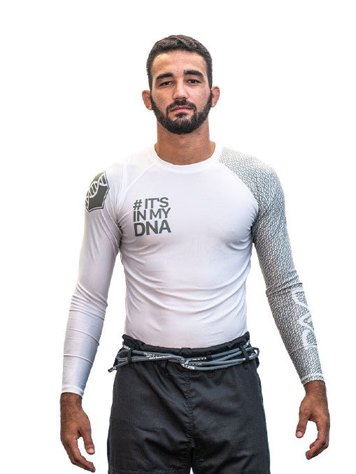 DNA No Gi Rash Guard Long Sleeve White