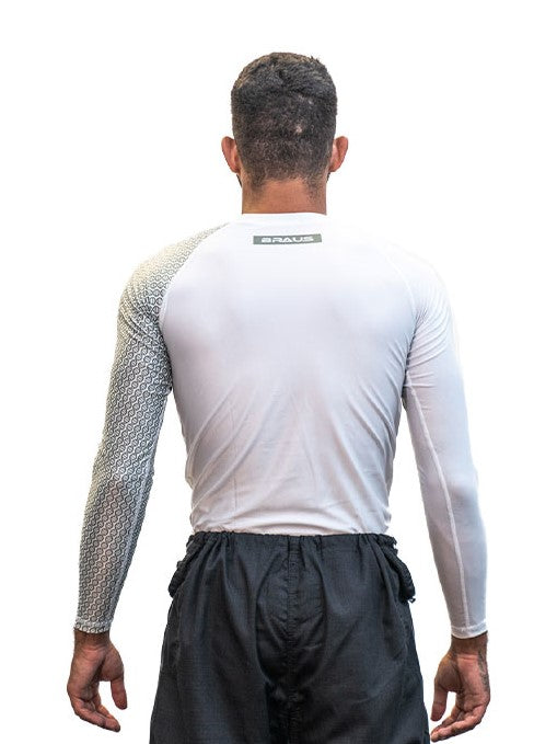 DNA No Gi Rash Guard Long Sleeve White