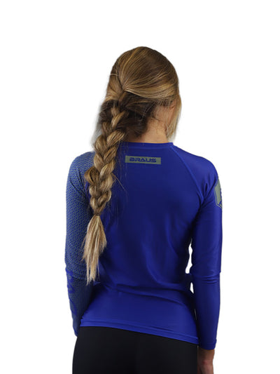 DNA Women's No Gi Rash Guard Long Sleeve Blue