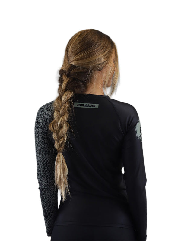 DNA Women's No Gi Rash Guard Long Sleeve Black