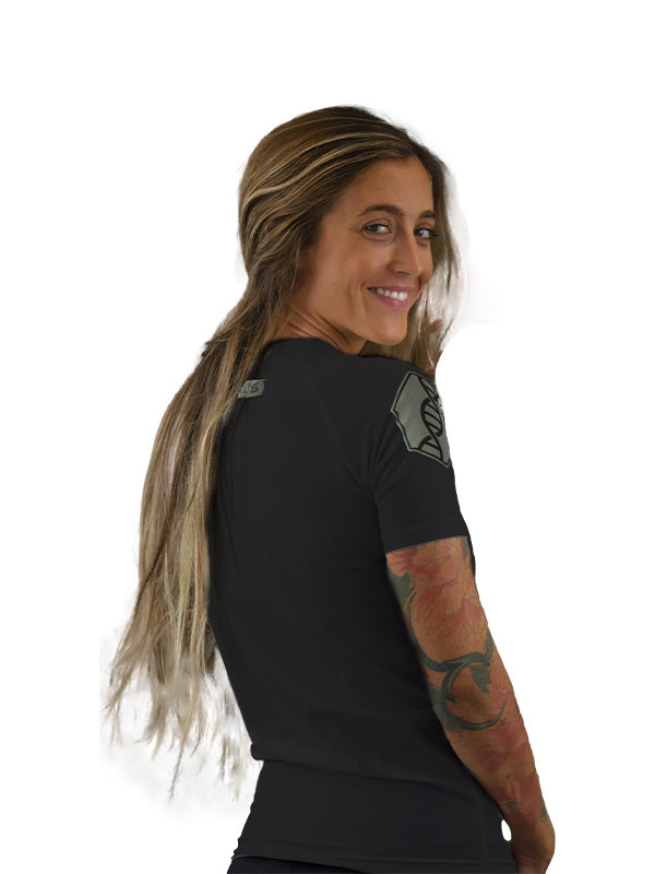 DNA Women's No Gi Rash Guard Short Sleeve Black