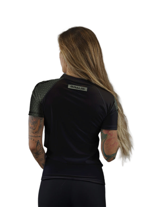 DNA Women's No Gi Rash Guard Short Sleeve Black