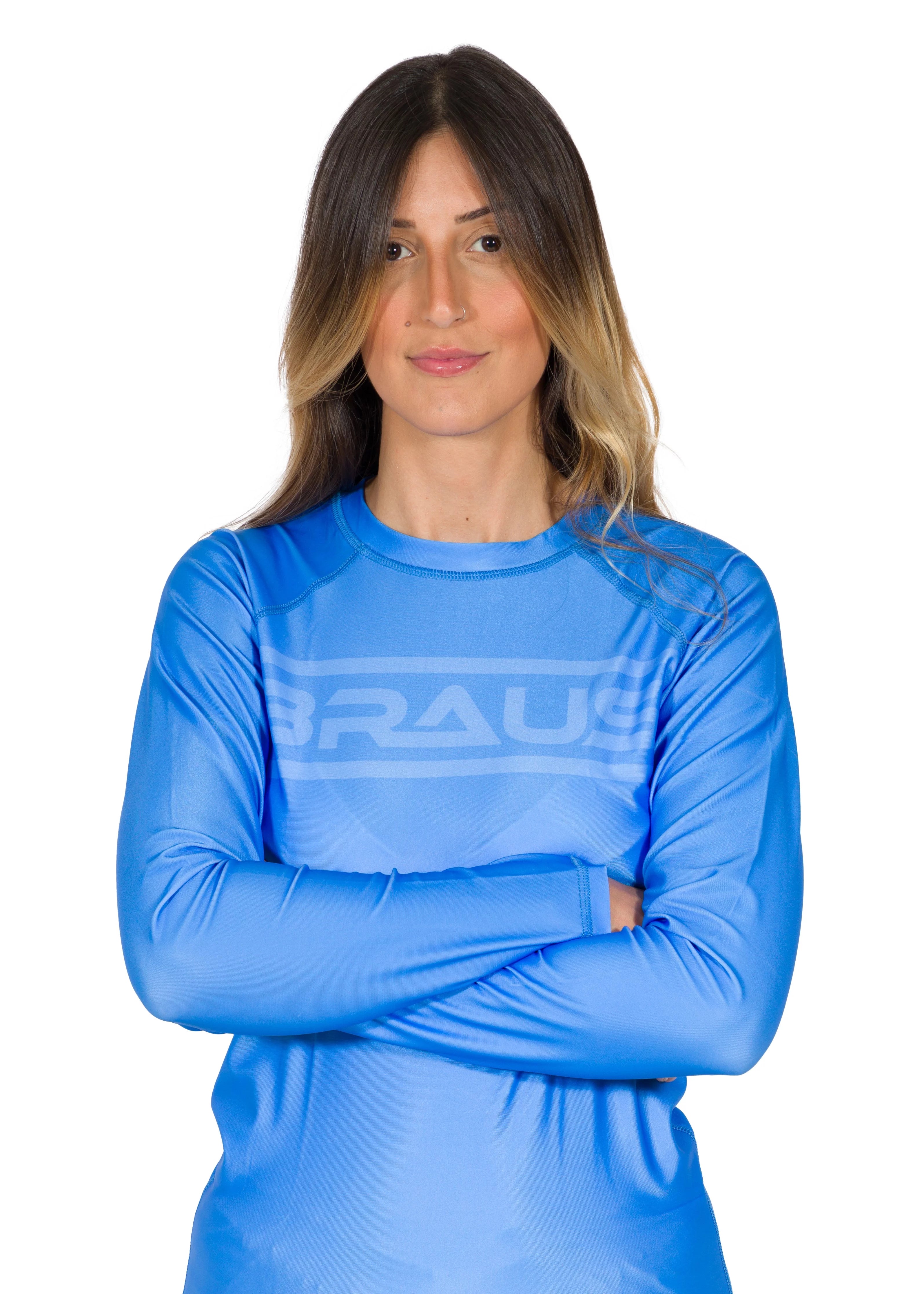 Ranked V1 Women's No Gi Rash Guard Long Sleeve Blue