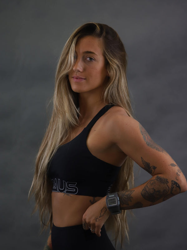 Energy Cross Back Sports Bra Black