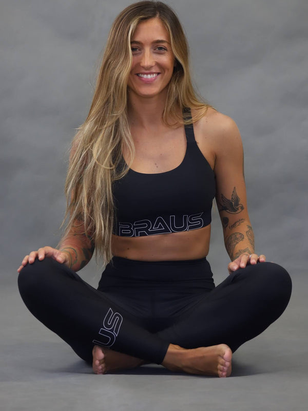 Energy Cross Back Sports Bra Black