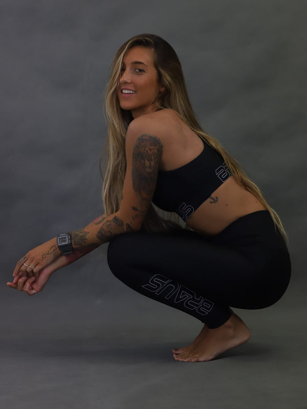 Energy Cross Back Sports Bra Black