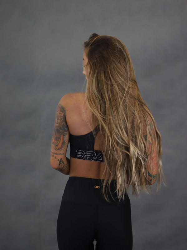 Energy Cross Back Sports Bra Black