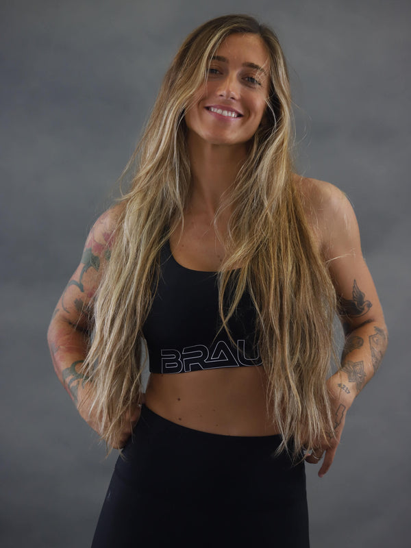 Energy Cross Back Sports Bra Black