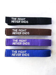 The Fight Never Ends Belt Black White Blue Purple Brown