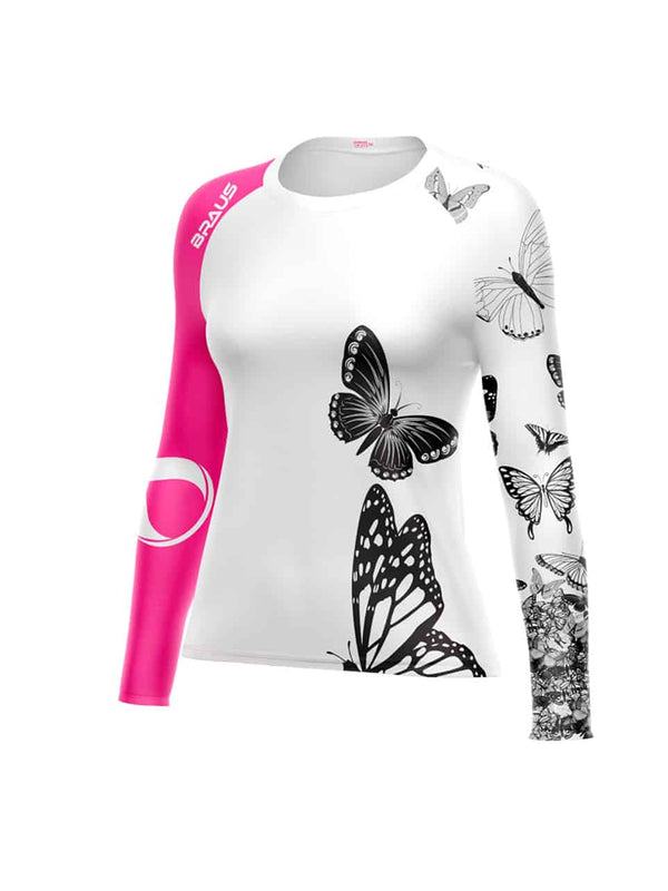Braus Fight Butterfly No Gi Rash Guard White