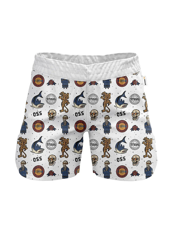 Braus Fight Chill and Jiu No Gi Fight Shorts White
