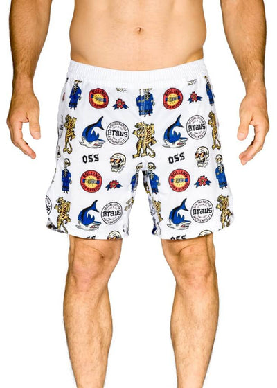 Braus Fight Chill and Jiu No Gi Fight Shorts White