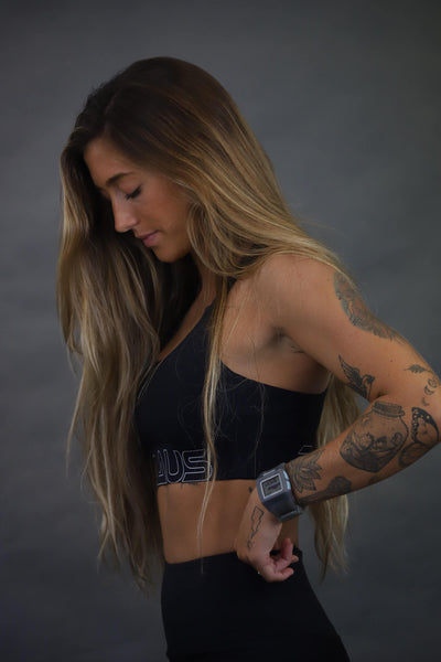 Energy Cross Back Sports Bra Black