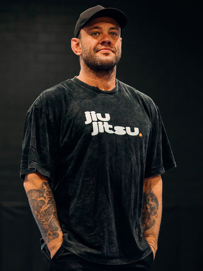 Jiu-Jitsu Dot Oversize T-Shirt Unisex Black Sandwashed