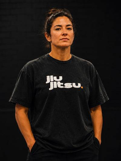 Jiu-Jitsu Dot Oversize T-Shirt Unisex Women Black Sandwashed