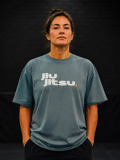 Jiu-Jitsu Dot Oversize T-Shirt Unisex Women Stone Grey