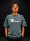 Jiu-Jitsu Dot Oversize T-Shirt Unisex Women Stone Grey