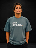 Jiu-Jitsu Dot Oversize T-Shirt Unisex Women Stone Grey