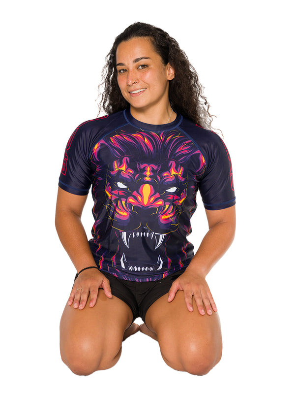 Lion Women's No Gi Rash Guard Short Sleeve