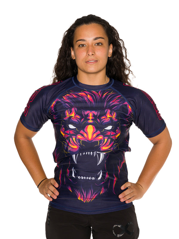 Lion Women's No Gi Rash Guard Short Sleeve
