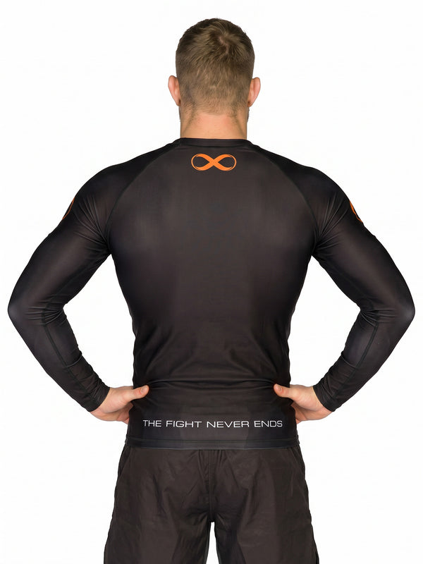 Ranked No Gi Rash Guard Long Sleeve Black