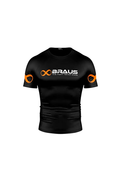 Ranked No Gi Rash Guard Short Sleeve Black