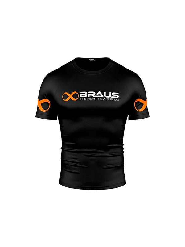 Ranked No Gi Rash Guard Short Sleeve Black