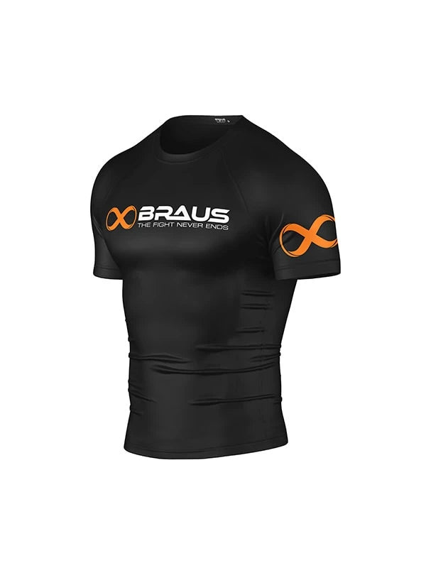 Ranked No Gi Rash Guard Short Sleeve Black