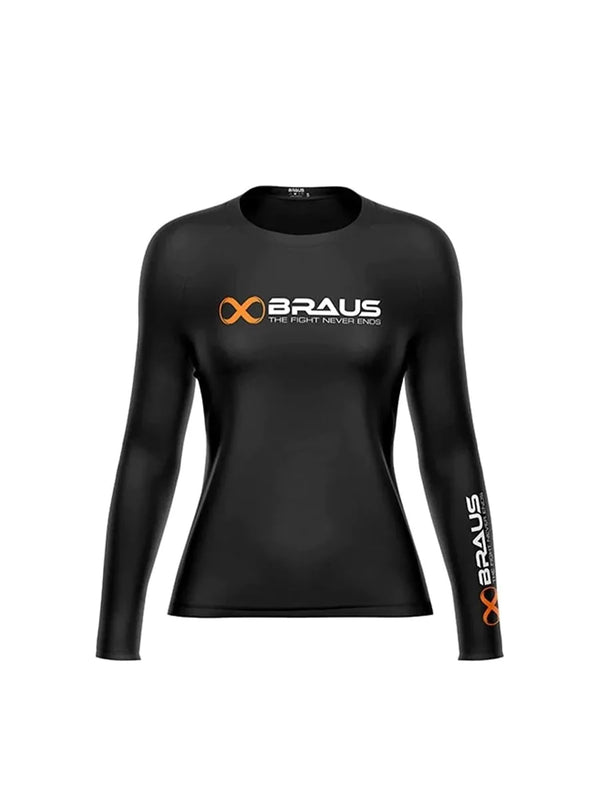 Ranked Women’s No Gi Rash Guard Long Sleeve Black