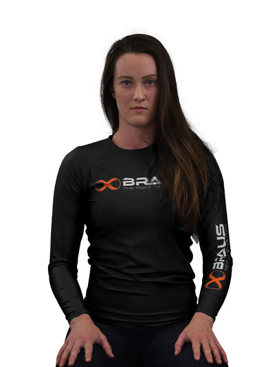 Ranked Women’s No Gi Rash Guard Long Sleeve Black