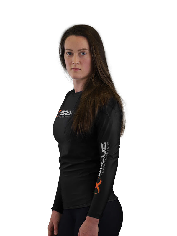 Ranked Women’s No Gi Rash Guard Long Sleeve Black