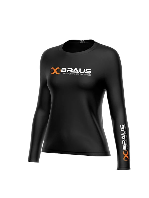 Ranked Women’s No Gi Rash Guard Long Sleeve Black