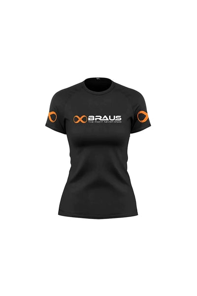 Ranked Women's No Gi Rash Guard Short Sleeve Black