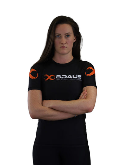 Ranked Women's No Gi Rash Guard Short Sleeve Black