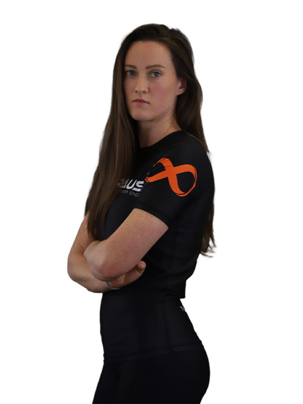 Ranked Women's No Gi Rash Guard Short Sleeve Black