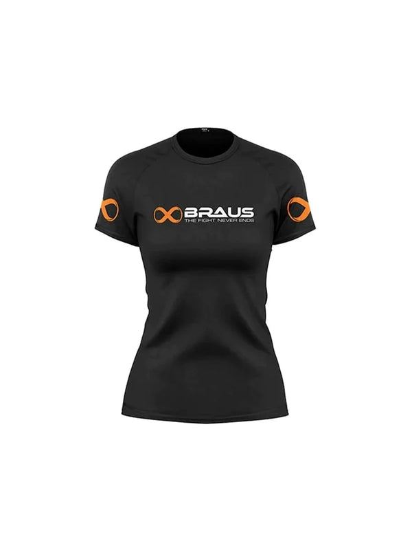 Ranked Women's No Gi Rash Guard Short Sleeve Black