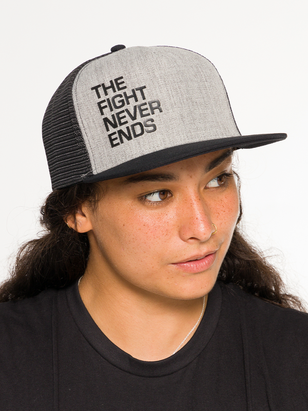 The Fight Never Ends Women's Snapback Trucker Hat