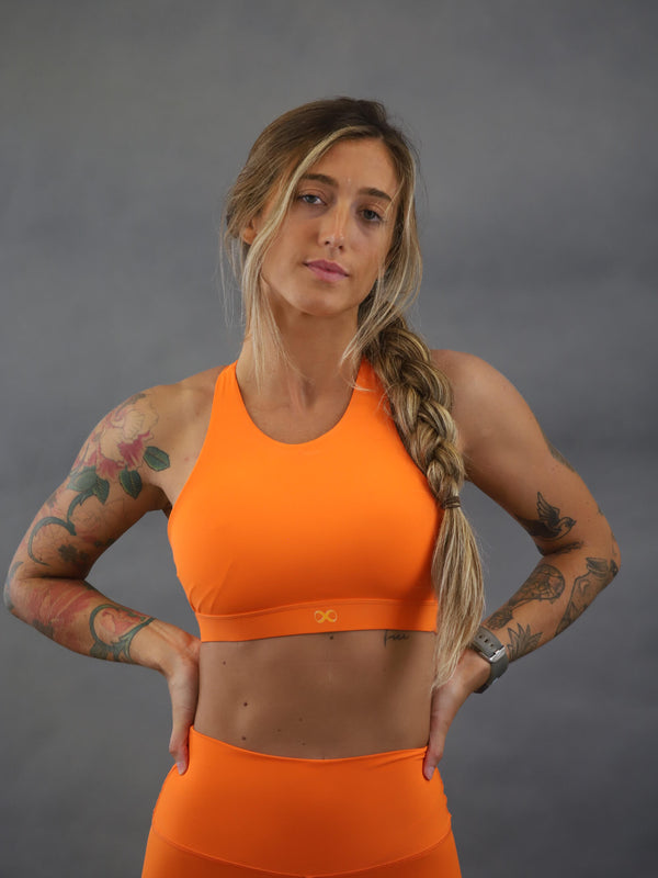 Warrior High Neck Racer Back Sports Bra Orange