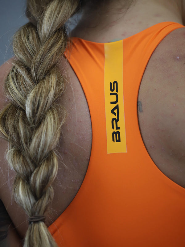 Warrior High Neck Racer Back Sports Bra Orange