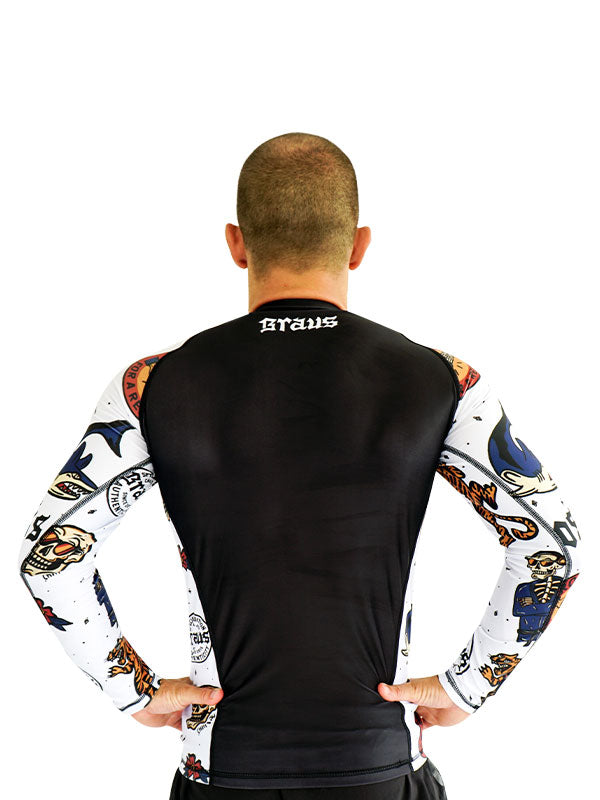 Braus Fight Chill and Jiu No Gi Rash Guard Black