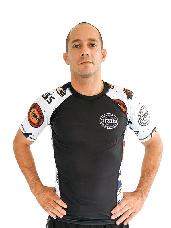 Braus Fight Chill and Jiu No Gi Rash Guard Black